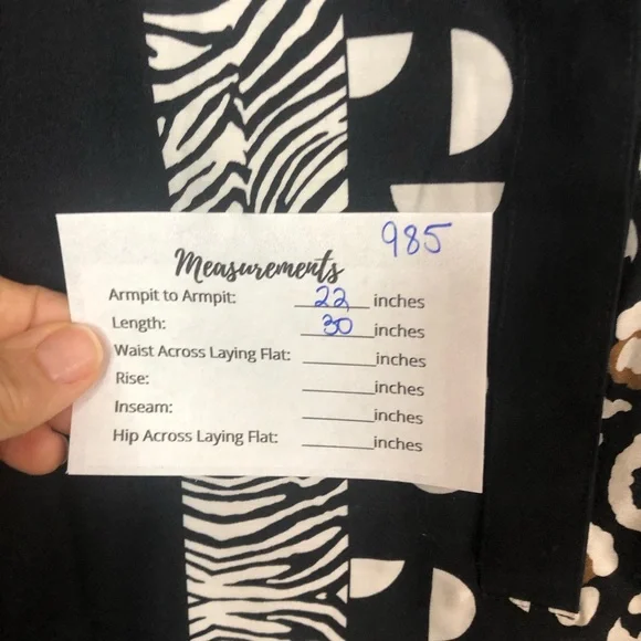 Chico’s Tunic Blouse 3/4 French Cuffs Patchwork Side Slit Animal Print Zebra - Picture 9 of 9